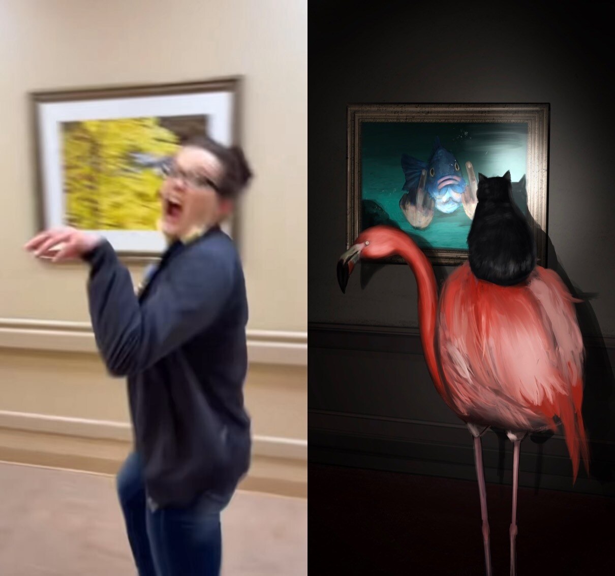 写真を元にユニークなアレンジイラストを描きます 構図を活かして、モンスターや動物など様々な物にアレンジします イメージ1
