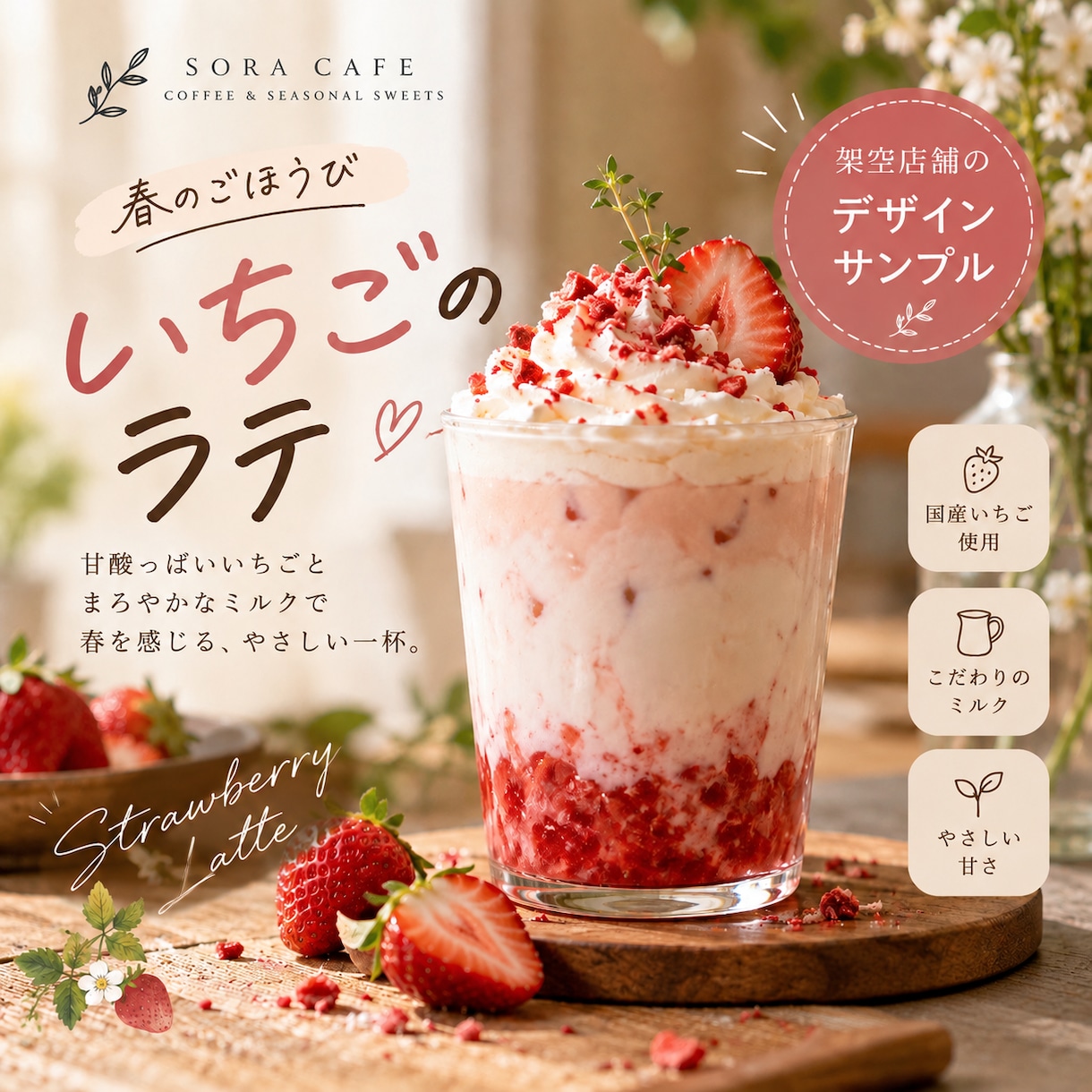 Instagram投稿画像を3枚制作します カフェやサロン向けにおしゃれな投稿画像を丁寧に制作 イメージ1