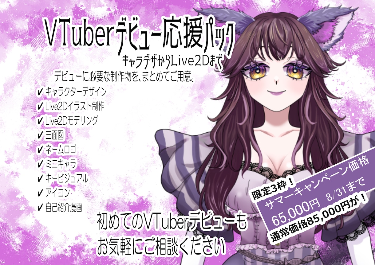 VTuberデビュー応援パック制作します VTuberデビューに必要な制作をまとめた特別プラン！ イメージ1