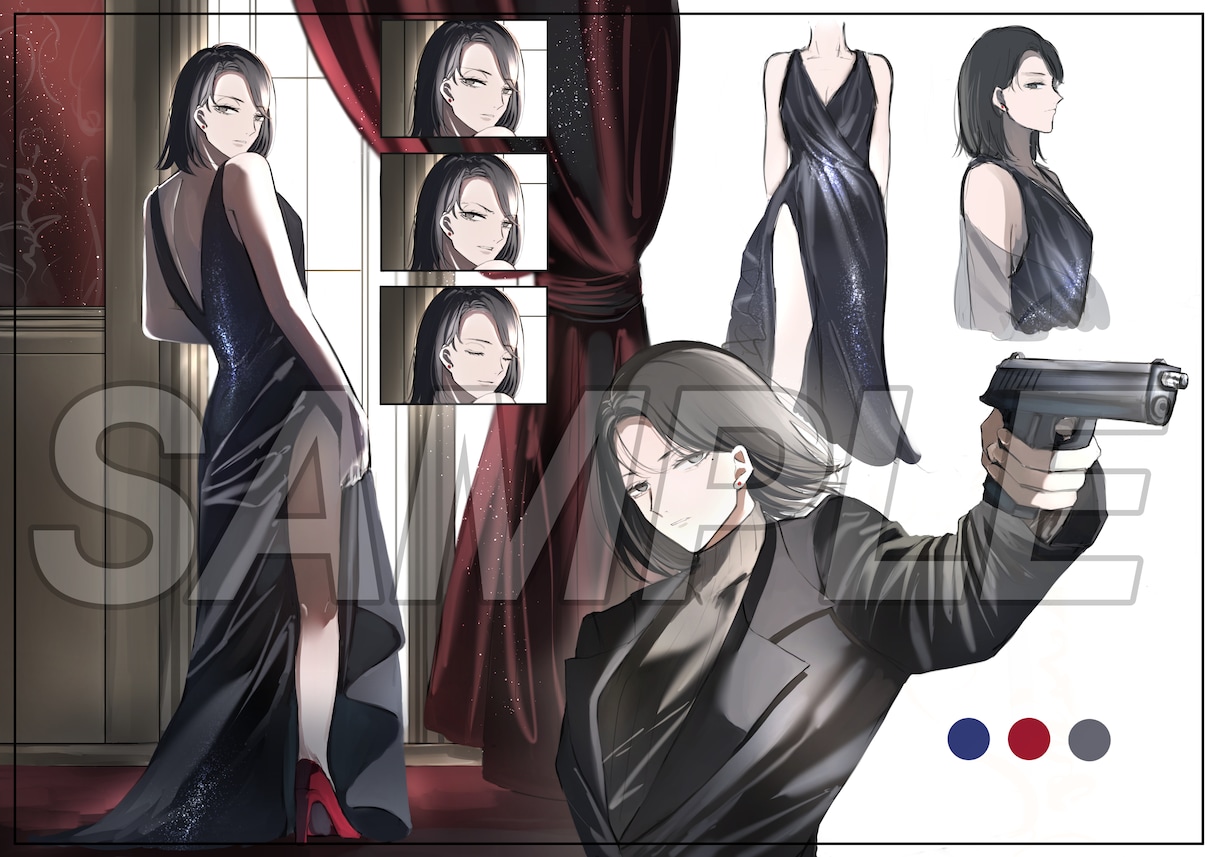 女性キャラ、男性キャラなどを描きます 女性や男性、背景を中心としたアイコン、立ち絵、サムネ絵など イメージ3