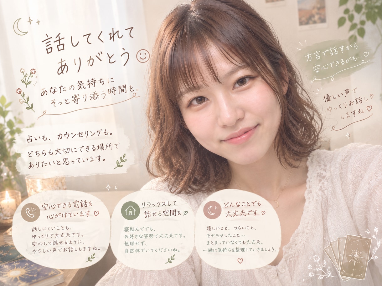心のお悩みをタロットで読み解き、一緒に整理します 苦しい心に寄り添い、天使のメッセージを届けます イメージ1