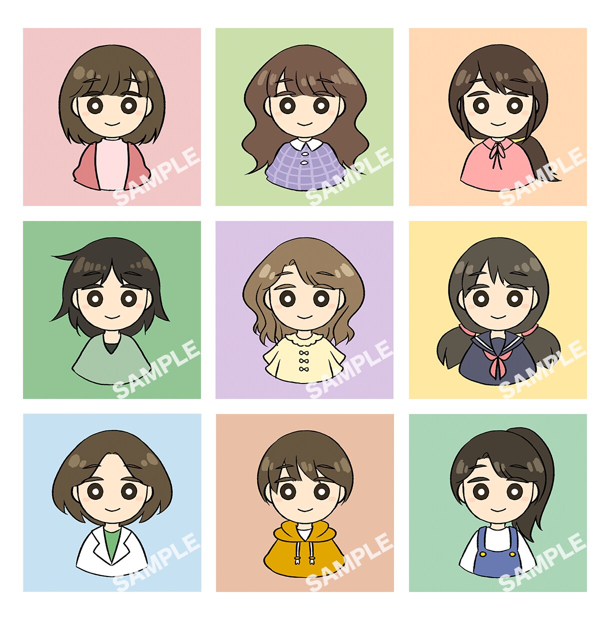 かわいい似顔絵アイコンイラスト描きます SNSやブログ用に。お写真などから描きあげます。 イメージ2