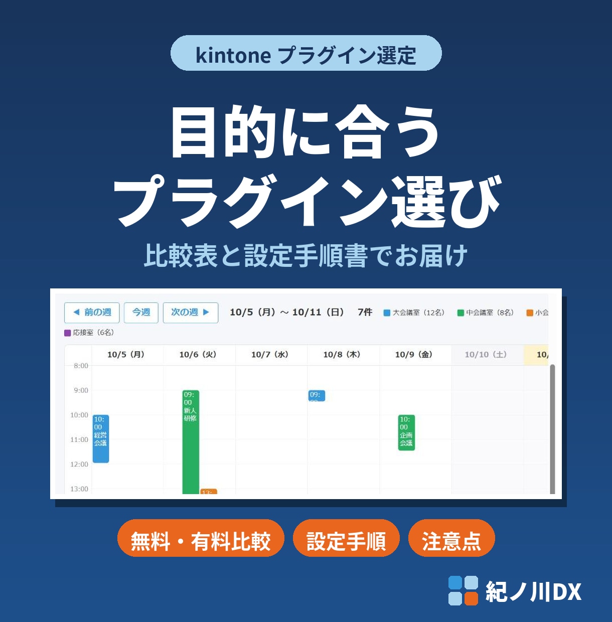 目的に合うkintoneプラグインを選びます 無料・有料を比較し、設定手順書つきでご提案します イメージ1