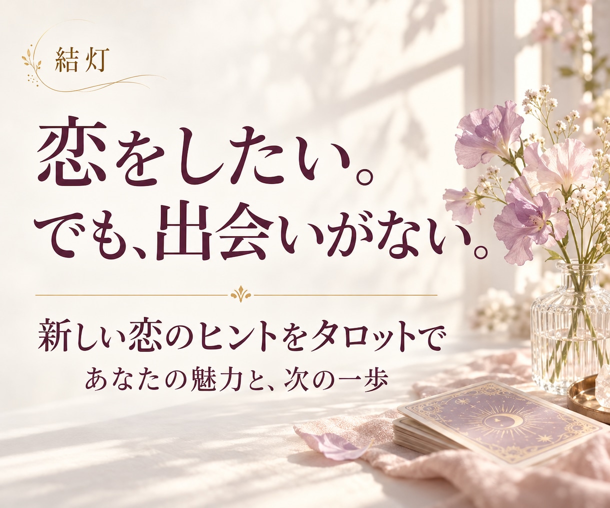 恋が始まらないあなたの出会いをタロットで占います 好きな人がいない今の恋愛運と、新しい恋への一歩に イメージ1