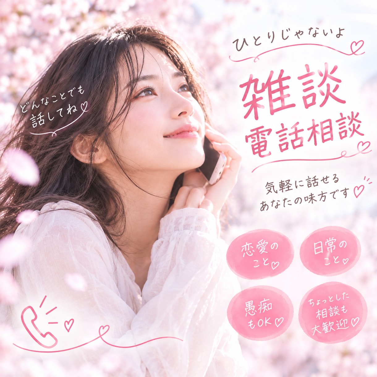 愚痴も雑談も何でも聞きます 気軽におしゃべり♪愚痴も雑談も大歓迎！ イメージ1