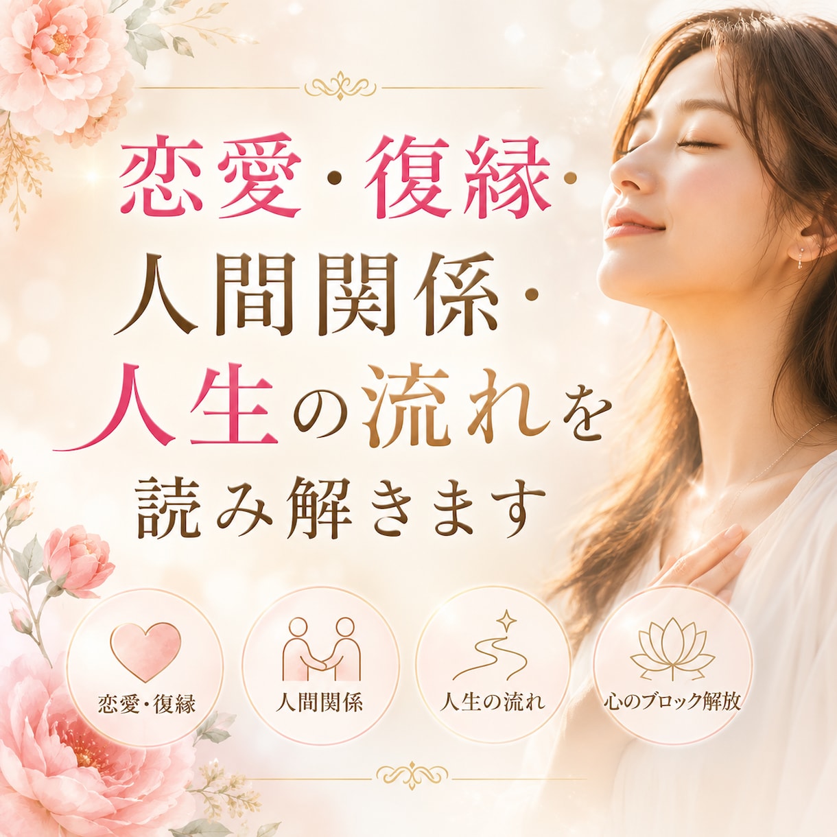 恋愛・復縁・人間関係・人生の流れを読み解きます 〜霊感・霊視・チャネリング・リーディング・ブロック解除 イメージ1