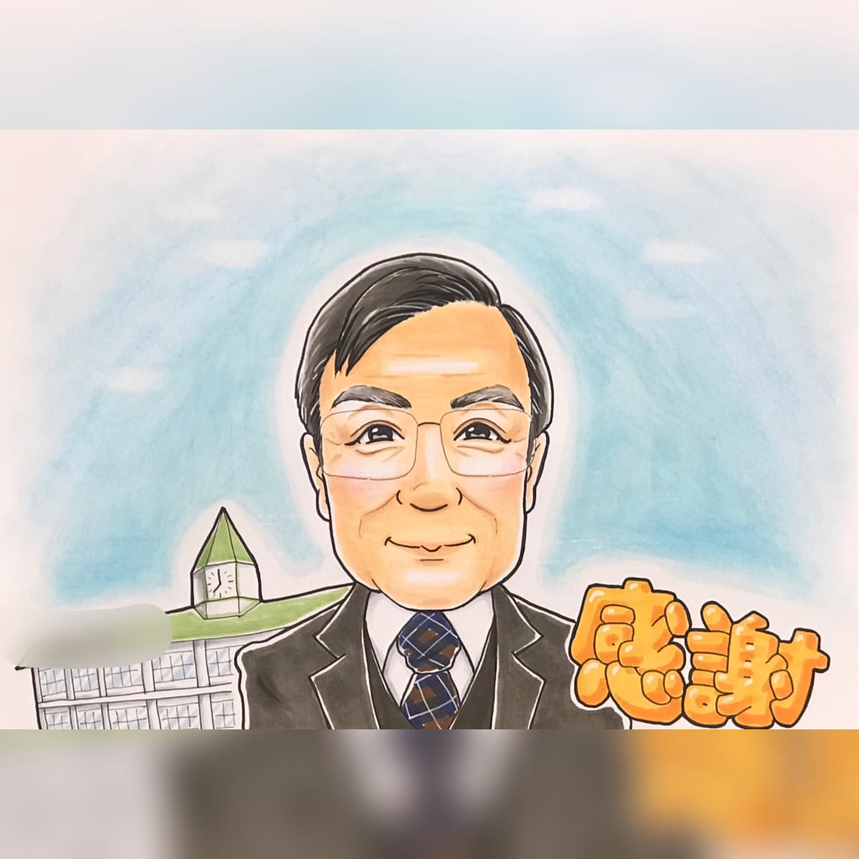 喜ばれる✿鮮やかな似顔絵お描きします 大切な人へ人生のお祝いに✿寄せ書き対応可✿《送料込》 イメージ5