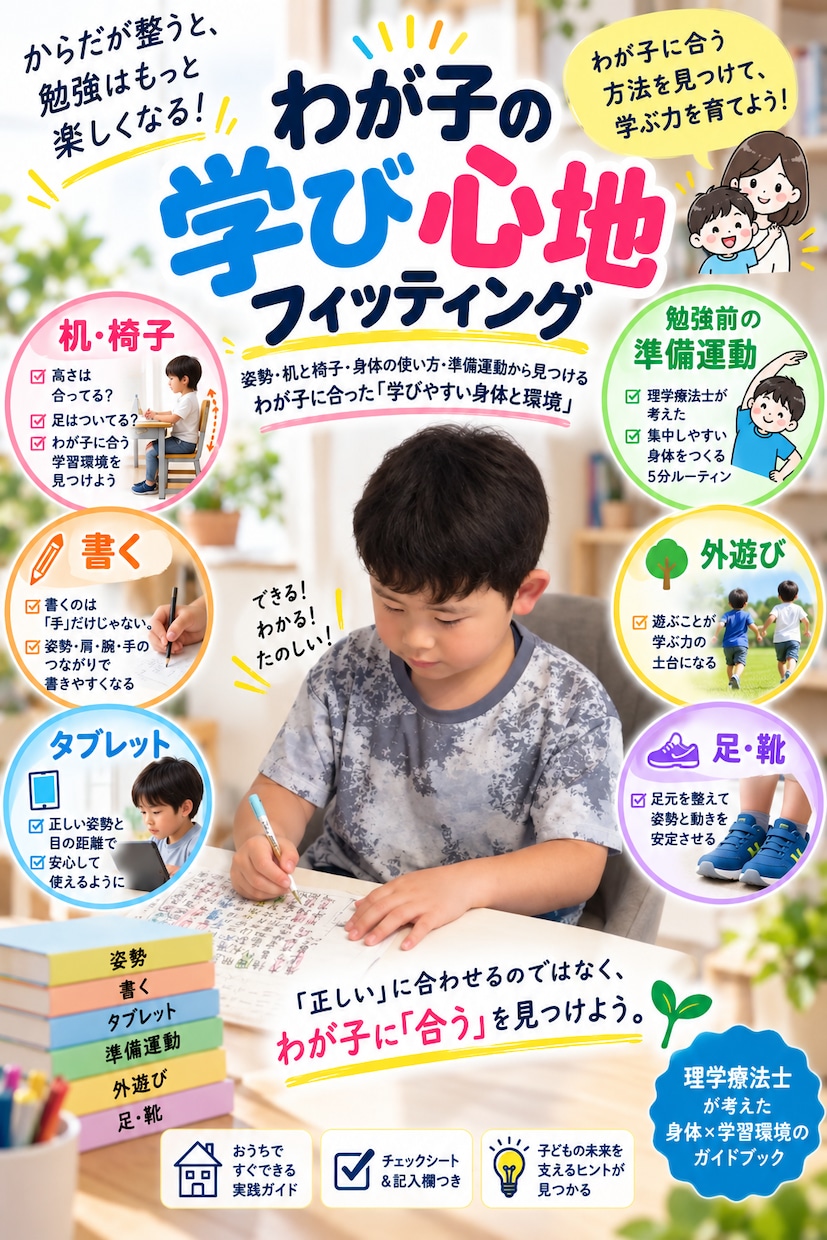 子どもの学習姿勢を整える実践BOOKを届けます わが子の学ぶ身体　座る・書く・見るを身体から整える実践書 イメージ1