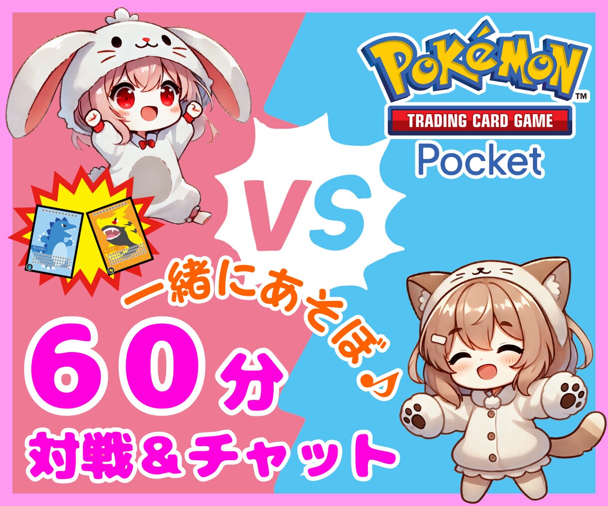 ポケポケ♪ゲームのフレンドになって一緒に遊びます たっぷり60分！通話しながら楽しく対戦しませんか？ イメージ1