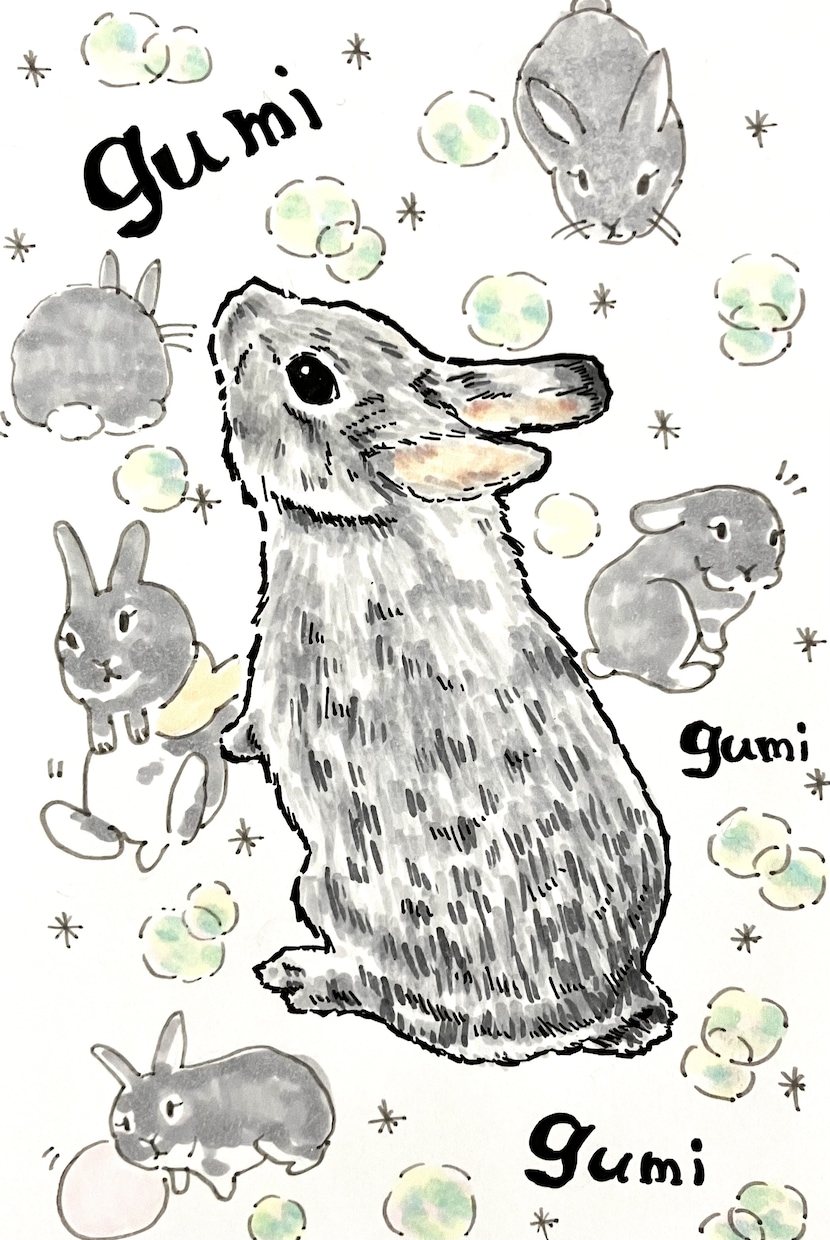 カラフルペット似顔絵。うちの子イラスト描きます うちの子記念日、誕生日プレゼント、ペット友達のプレゼントにも イメージ6