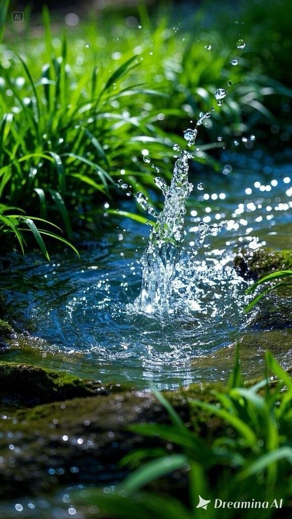 泉の写真がなかったので、画像作成します こんこんと湧き上がる泉の絵、画像になります。 イメージ2