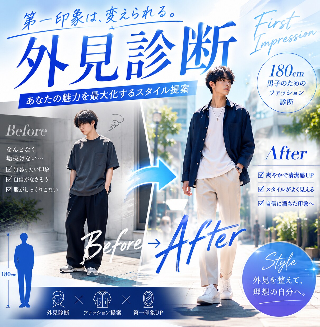 ファッションアドバイザー志望が写真診断します あなたの第一印象を本音で劇的に変えます！ イメージ1