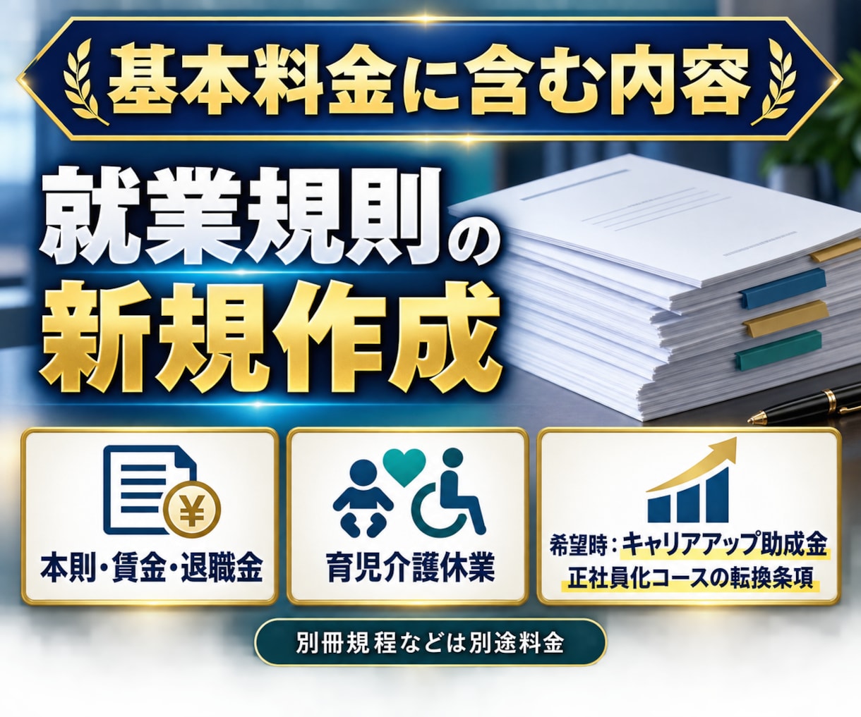 会社に合う就業規則を新規作成します 基本料金27,000円｜原案3営業日・3か月修正無制限 イメージ2