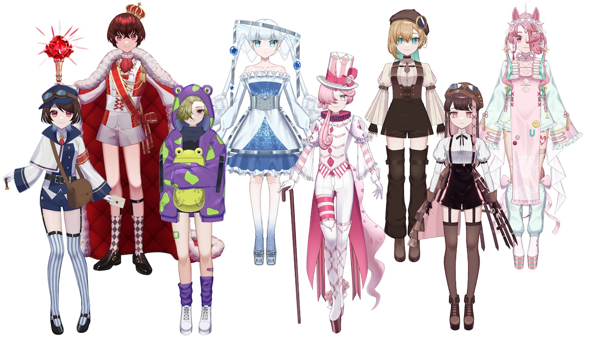 Vtuber用パーツ分けイラスト制作します スポーティーな女の子、ファンタジー、中性的キャラが得意です イメージ2