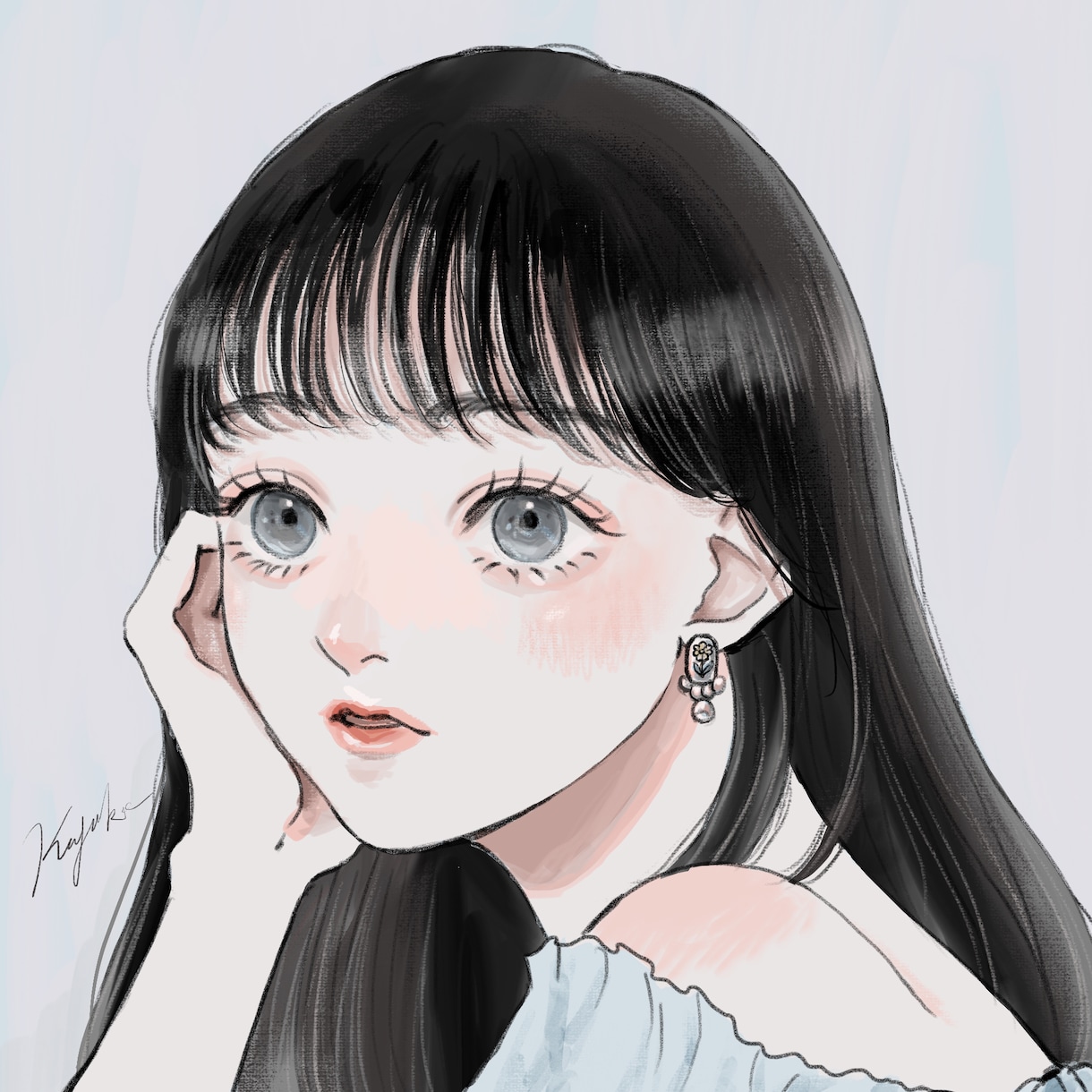 SNSでパッと目を惹くアイコンお描きします 透明感がある生き生きとした人物イラストをお届けします♡ イメージ7
