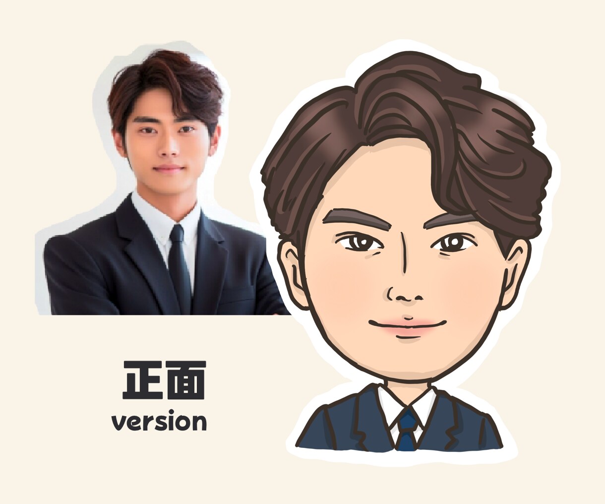 名刺やブログ、SNSアイコン用の似顔絵を描きます 親しみやすく、そっくりな似顔絵です♡ イメージ3