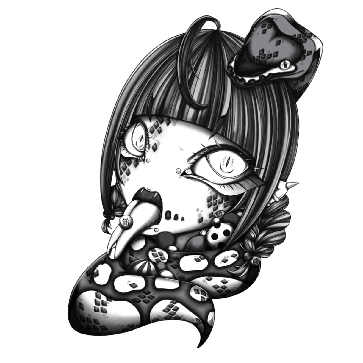 モノクロ個性的イラスト描きます 独特な世界観のイラストで誰とも被らないイラスト！ イメージ4
