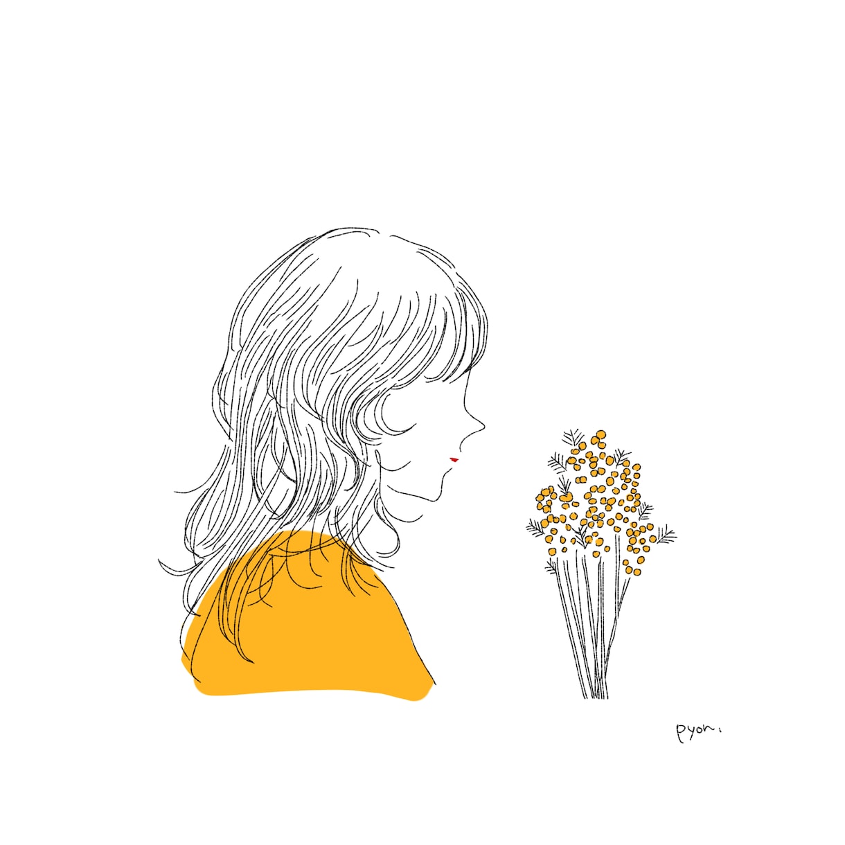 インスタ等で使えるおしゃれ繊細線画アイコン描きます 小物orカラーいずれか1点まで無料♪商用利用可◎ イメージ8