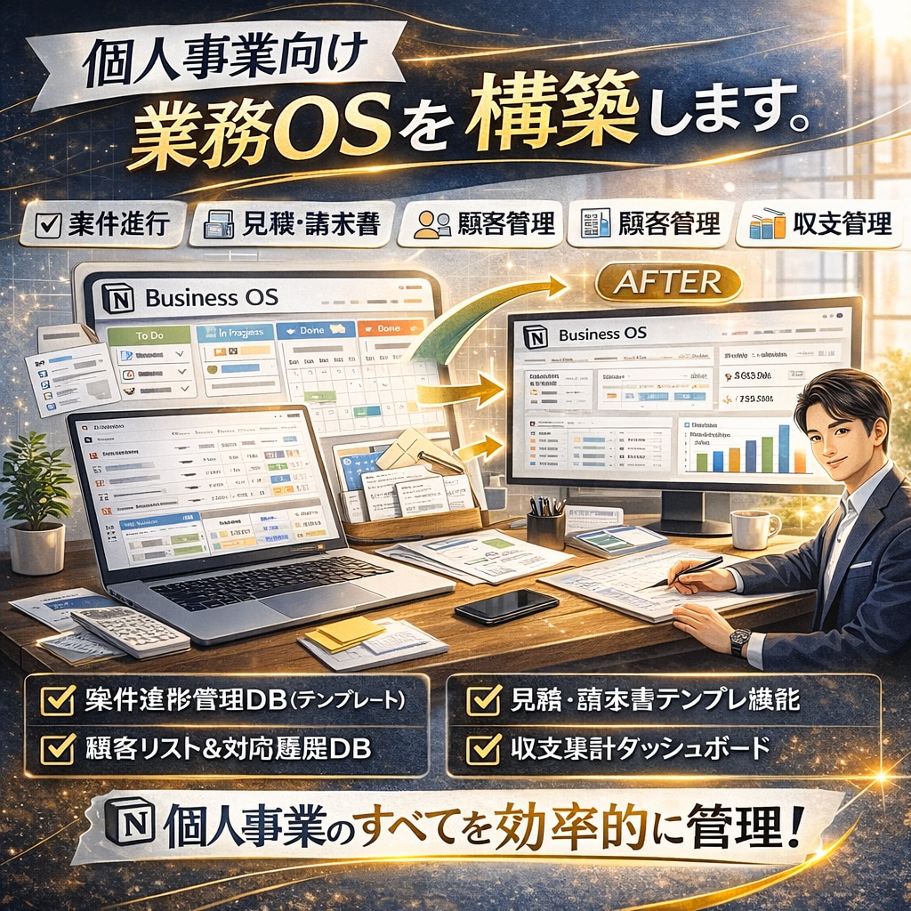 9.個人事業向け業務OSを構築します Notionを業務の“基盤”に!仕組みで回る! イメージ1