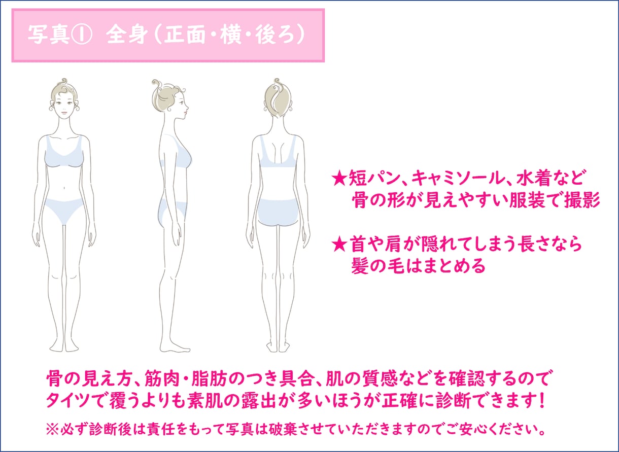 現役プロがあなただけの骨格診断をします 3種類の骨格タイプ診断から、あなた専用テキストを作ります！ イメージ2