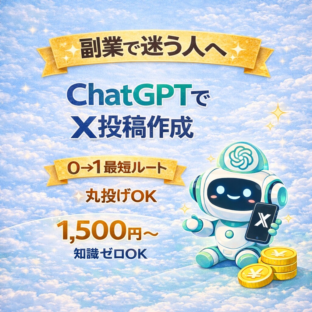 副業初心者向け ChatGPTでX投稿作成します 丸投げOK！ChatGPTでX投稿作成します イメージ1