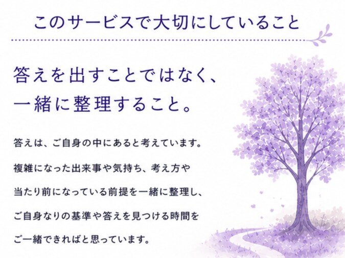 転職相談｜働き方｜仕事の悩み｜キャリア相談します 今の会社をこのまま続けるか、辞めるか、迷う気持ちを整理します イメージ3
