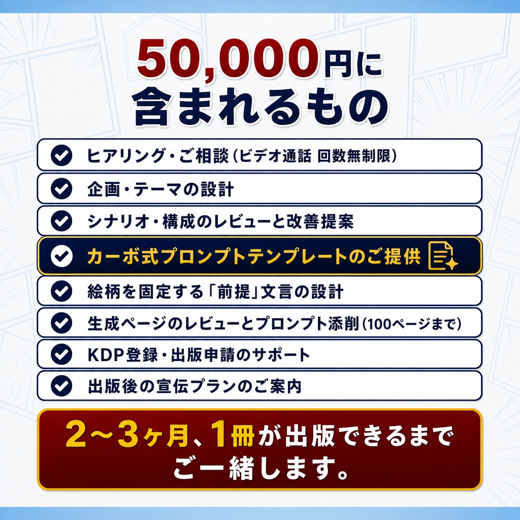 AI漫画のKindle出版を完成までサポートします AI漫画を10冊超出版した作家が完成まで伴走します イメージ2