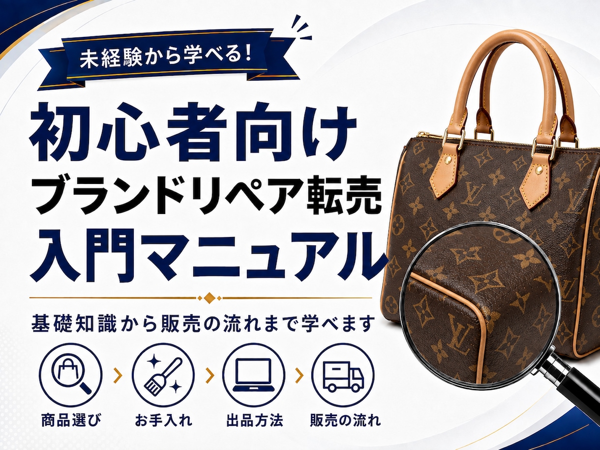 ブランドリペア転売入門マニュアルをお届けします 簡単ステップで学ぶブランドリペア転売! イメージ1