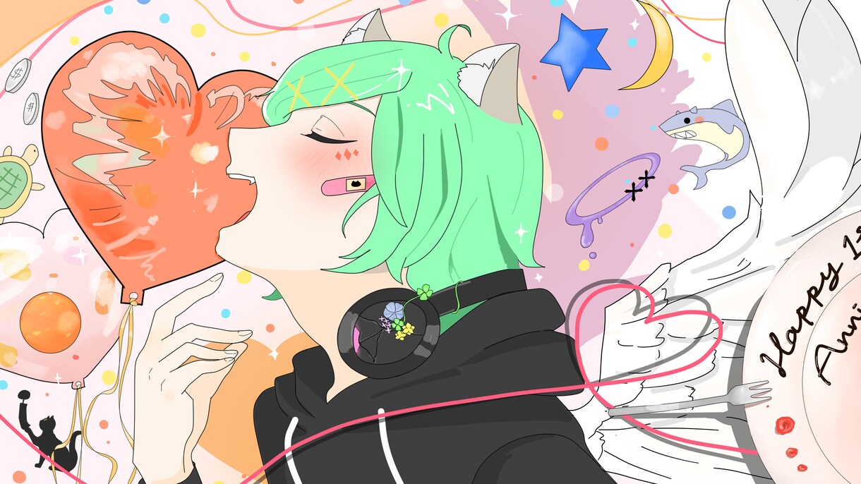 オリジナル歌ってみたのイラスト描きます 実績作り！2023年2月末まで格安で描きます！ イメージ1