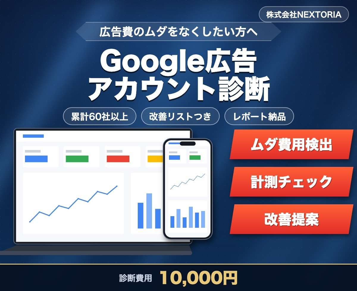 Google広告アカウントの改善点を診断します 広告費のムダを洗い出し、改善案をレポートで提出 イメージ1