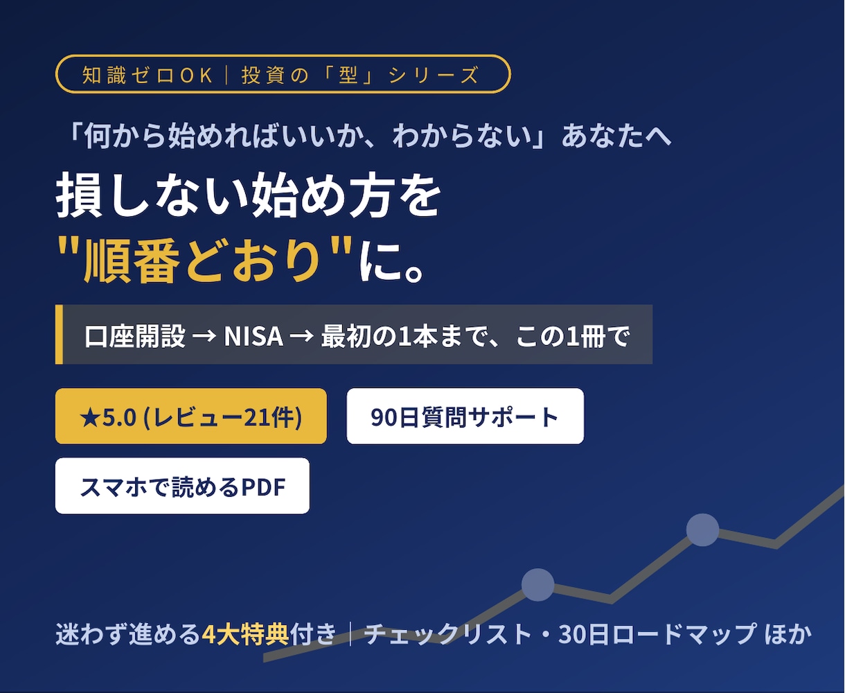 初心者でも安心！株式投資の始め方完全ガイド教えます ★5.0｜知識ゼロOK。損しない始め方を"順番どおり"に イメージ1