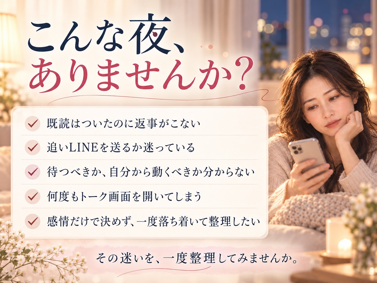 既読のまま…送る？待つ？占います 今夜どうする？次の一手を整理します イメージ2