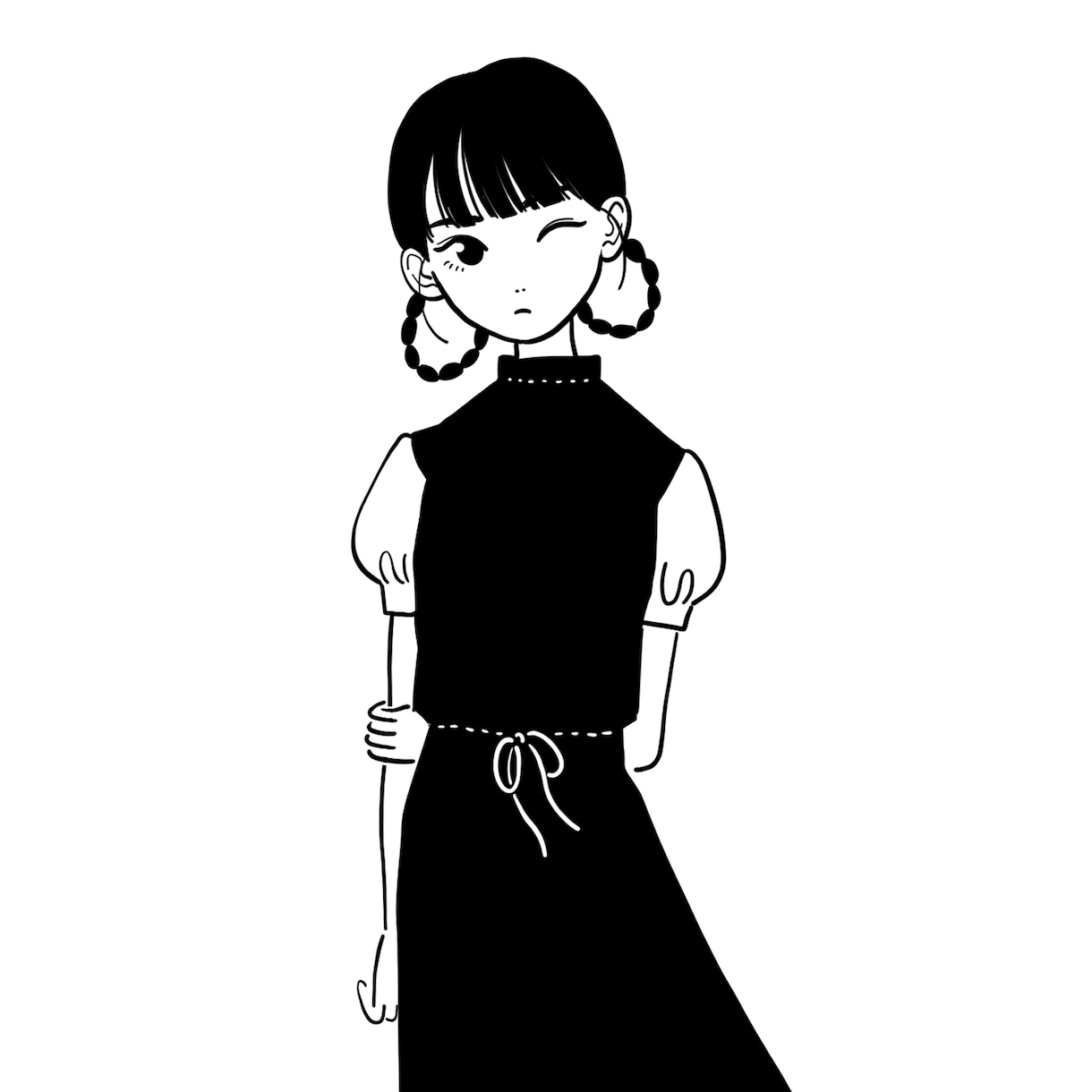 オシャレでシンプルな似顔絵描きます ほんのり似てるモノクロのシンプルな似顔絵が得意です イメージ7