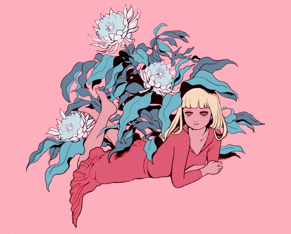ローファイな女の子と植物のイラスト描きます 小説雑誌の扉絵経験あり。イマドキの人に響くローファイイラスト イメージ5