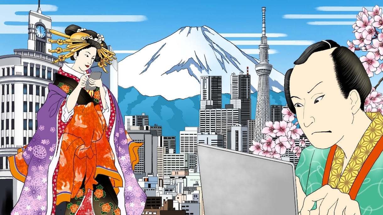 切り絵、浮世絵風の日本画イラストお描きします ポスター、絵本の挿絵に一味違うイラストでインパクトを！ イメージ3