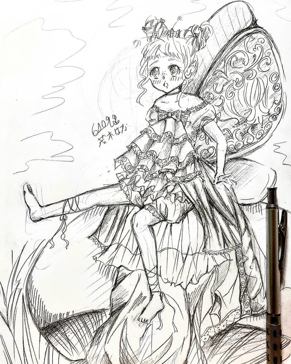 少女漫画　カップル　萌えなどイラスト描きます 制作します(モノクロ　白黒　シャーペン画　恋人イラスト) イメージ5