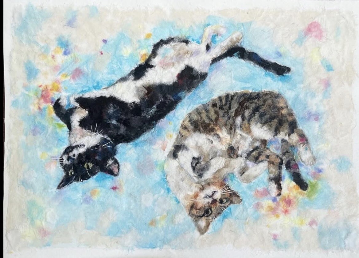 動物の似顔絵をふんわり優しいちぎり絵にします ペットをちぎり絵の世界へ。記憶の一枚に仕上げます イメージ2