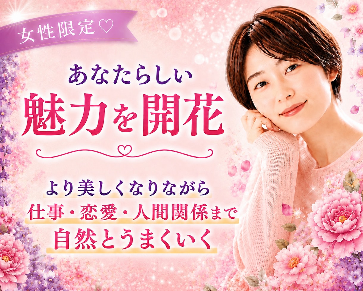 女性限定♡ あなただけの魅力を開花させます 女性性開花♡美しさアップしながら現実もうまくいく イメージ1
