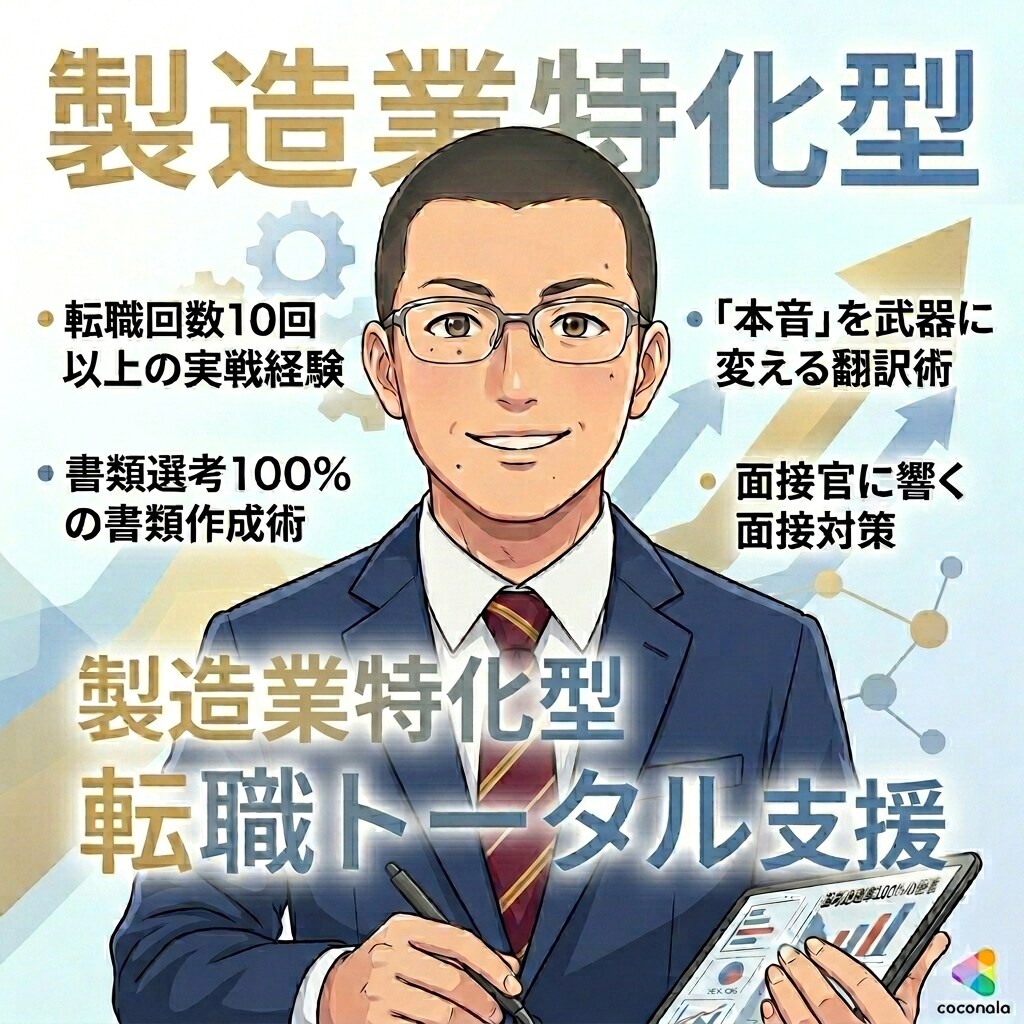 製造業特化型｜転職トータル支援します 「書類選考通過」の経歴書作成から面接対策まで イメージ1