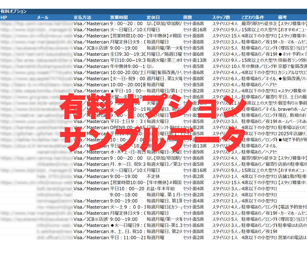 ホットペッパービューティー✅営業リスト提供します ご要望に合わせて取得！ヘアサロン一覧は即納可！低価格でご提供 イメージ3