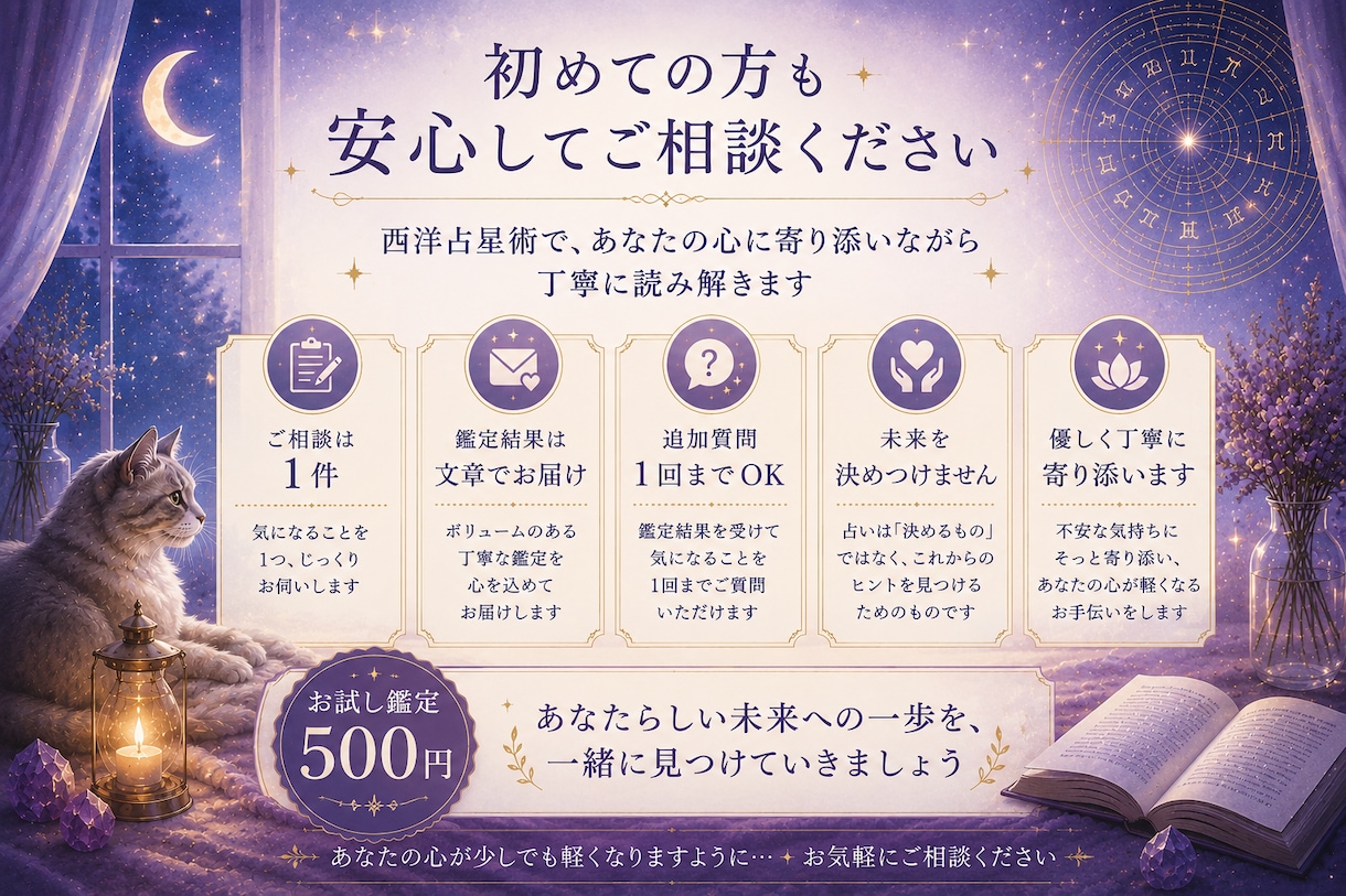 お試し鑑定　心が少し軽くなる鑑定をします 恋愛・人間関係・不安なお気持ちに優しく寄り添います イメージ3