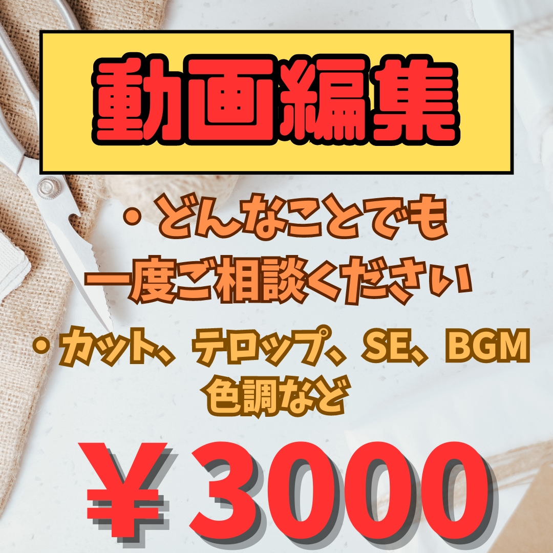 カット/テロップ/色調/SE、BGM、動画編集ます 簡単な動画編集を引き受けます。 イメージ1