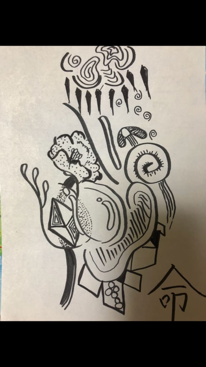 変わったデザインの絵を描いてます 僕が感じた命のを絵にしてます。これは小学5年で描きました。 イメージ2