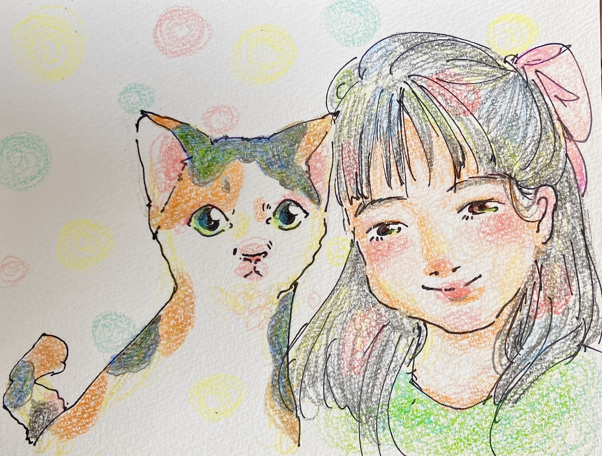 入学卒業祝★色鉛筆で手描きの似顔絵を描きます 美大出身作家による可愛くて似ている似顔絵 イメージ2