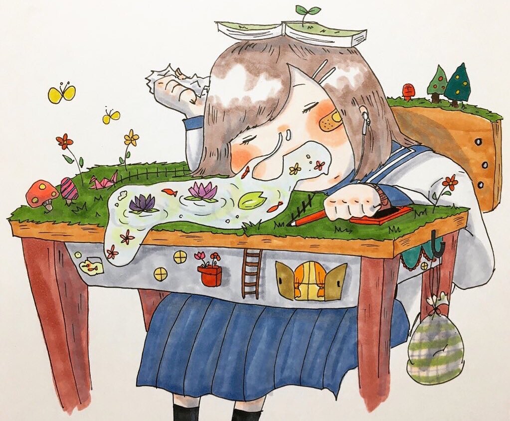 部屋に飾る額縁付きのイラストを販売しています ゆるくて可愛い絵が好きな方、玄関などに飾りたい人にオススメ イメージ5
