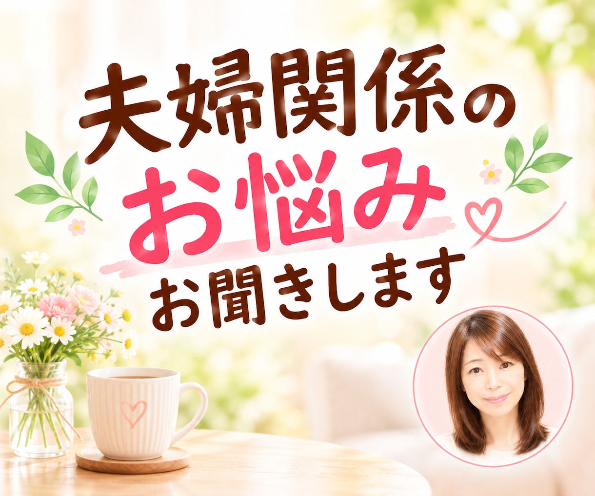 夫婦関係の悩み、モラハラの苦しさをお聴きします 離婚か修復か迷う気持ちも、愚痴も本音も優しく受け止めます♡ イメージ1