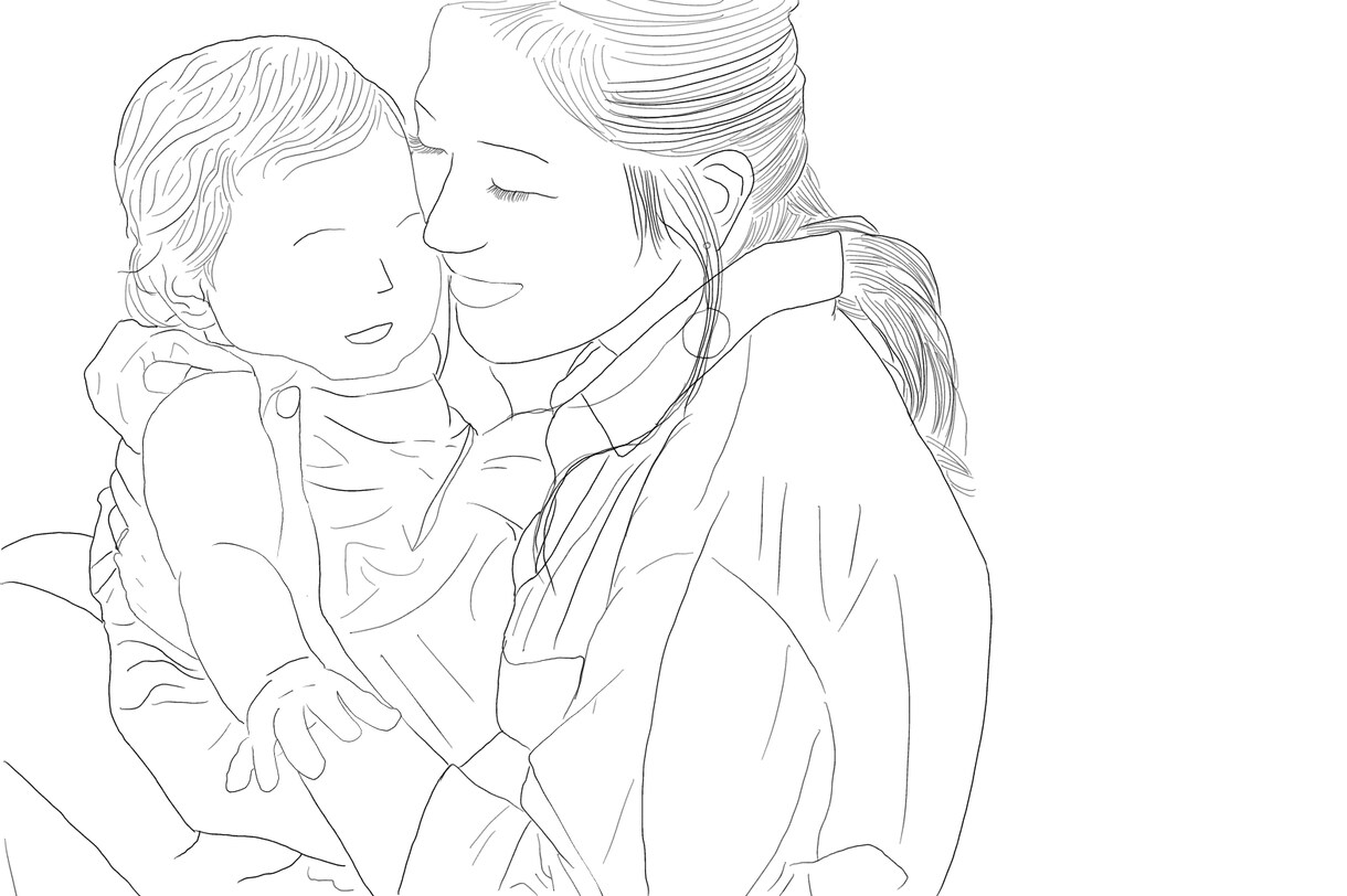 線画で似顔絵を描きます 思い出の写真をイラストにします。 イメージ5