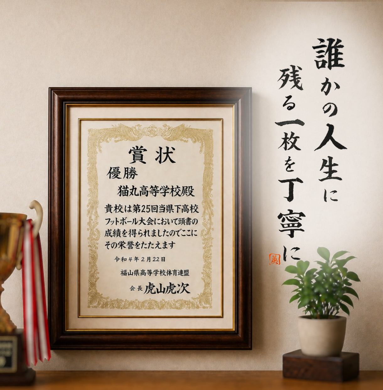 プロ筆耕士が毛筆で全書きします ～デジタルには出せない、温もりあるたった一つの賞状を～ イメージ5