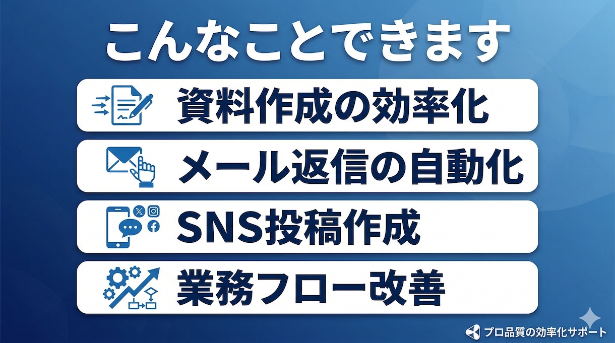 業務効率化 / サポートます 無料で1つ改善提案します｜初心者OK イメージ1