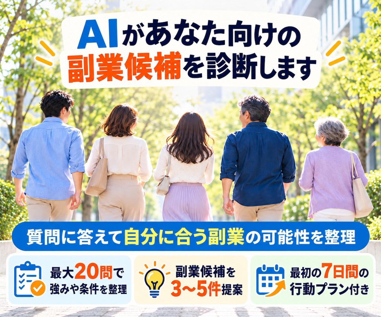 AIがあなた向けの副業候補を診断します 質問に答えて自分に合う副業の可能性を整理 イメージ1